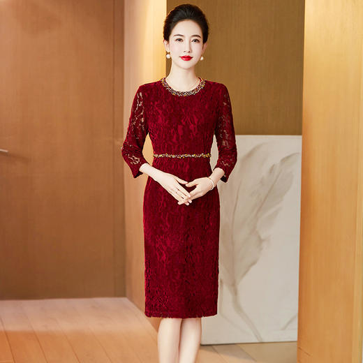 喜婆婆婚宴装，新款春季蕾丝改良版旗袍妈妈装婚礼高贵洋气礼服LC-2329 商品图1