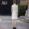 送腰带！浅色职业装女2023新款西装连衣裙不规则显瘦工作服主持人正装裙 商品缩略图3
