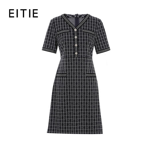 EITIE爱特爱春季新款气质优雅V领显瘦连衣裙7307024 商品图5