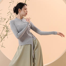 QDDM22112古典舞衣服春秋舞蹈练功服女中国舞芭蕾舞显瘦长袖套装舞服上衣