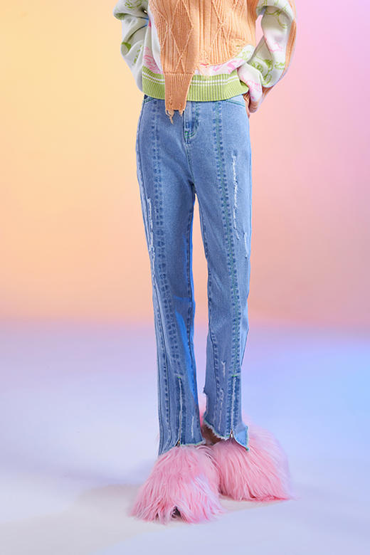 直筒牛仔长裤 商品图4