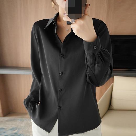 春季新款醋酸缎面长袖宽松大码衬衫DD 商品图5