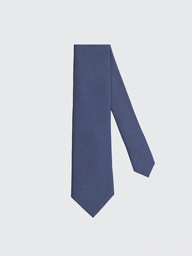 callisto蓝色全桑蚕丝领带 SSCTE003C