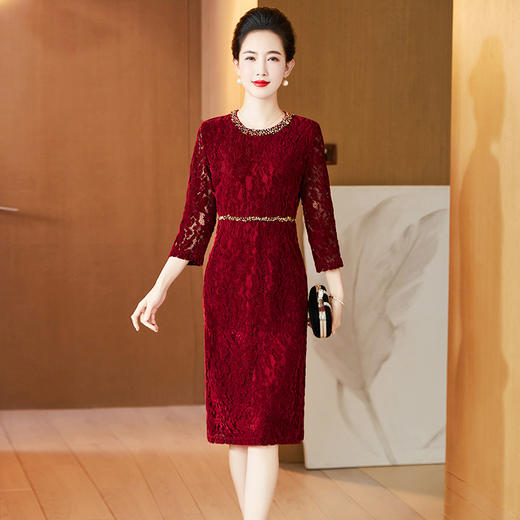 喜婆婆婚宴装，新款春季蕾丝改良版旗袍妈妈装婚礼高贵洋气礼服LC-2329 商品图0