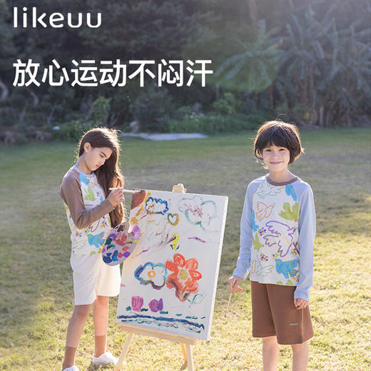 likeuu 鸽子满印插肩袖T恤 男女儿童打底衫 商品图0