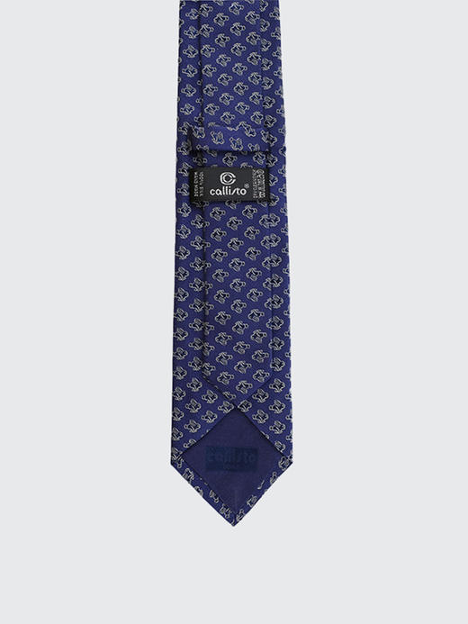 callisto兔年限量款深蓝色全桑蚕丝领带 SSCTE021C 商品图2