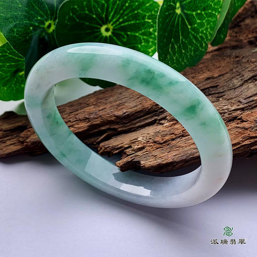 派瑞翡翠 翡翠手镯 糯种 飘花 商品图0
