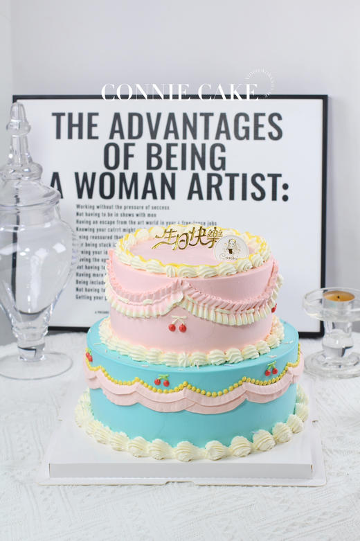 【1424】复古蓝粉撞色 商品图3