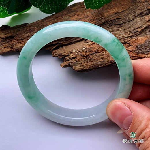 派瑞翡翠 翡翠手镯 糯种 飘花 商品图2
