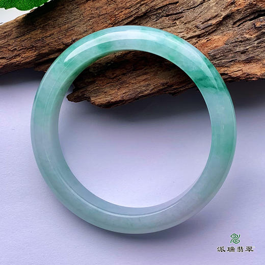 派瑞翡翠 翡翠手镯 糯种 飘花 商品图1