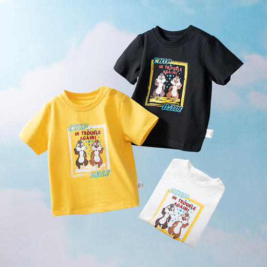 【商场同款】迪士尼童装男童短袖T恤夏季清爽洋气淇淇蒂蒂卡通纯棉上衣帅气 商品图5