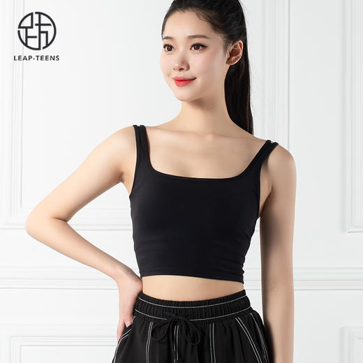 跃牌【禅语梵心系列】双肩带聚拢运动瑜伽服速干撞色线假两件瑜伽短裤F2150（可拆胸垫）+F2160 商品图8