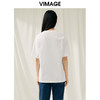 VIMAGE纬漫纪夏季新款时尚百搭打底舒适圆领印花T恤女V1902505 商品缩略图4