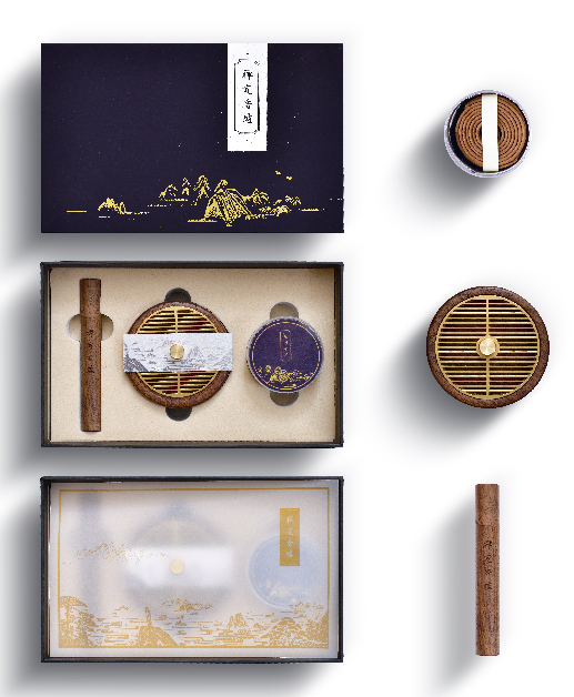 禅定香具 胡桃木星洲水沉|盘香盒+线香筒+香组合