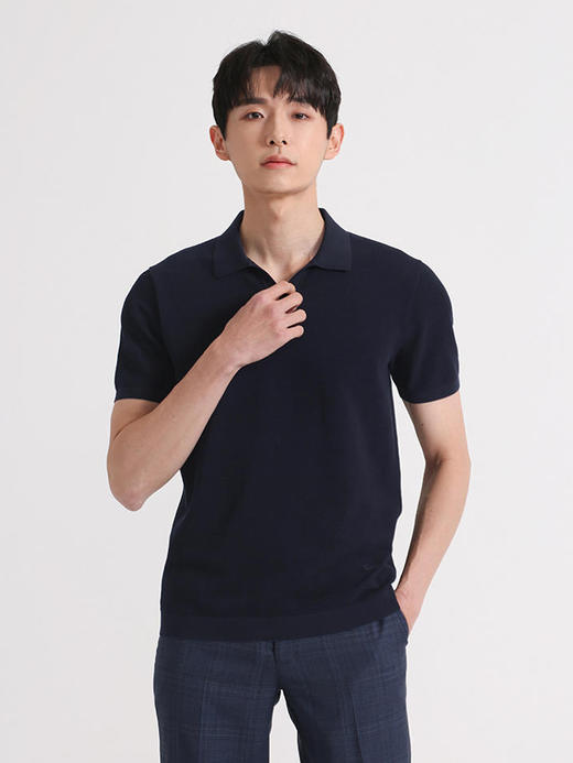 callisto藏青棉混纺T恤 SSTSS176C 商品图0