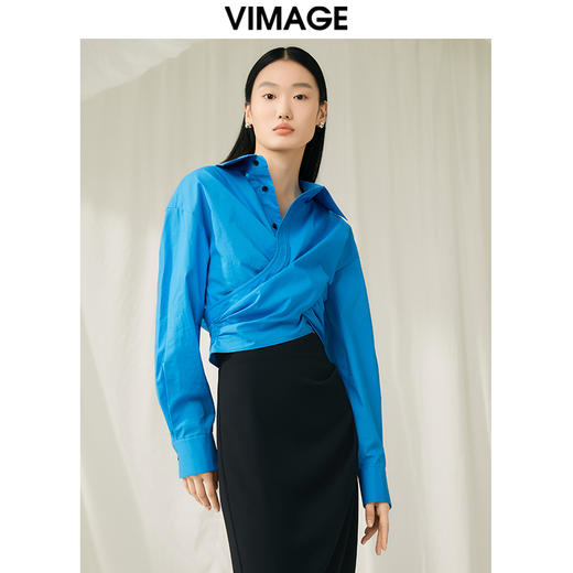 VIMAGE纬漫纪春季新款收腰X型显瘦通勤衬衣V1909523 商品图0