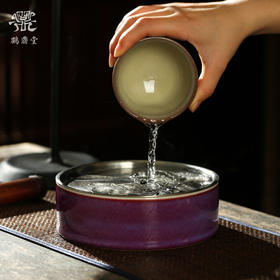 鹤鼎堂 闻天系列钧瓷鸿瑞壶承錾刻仙鹤银托（缺货）