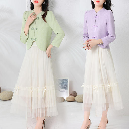 优雅百搭，复古改良旗袍套裙HR-YJHE2320-1 商品图3