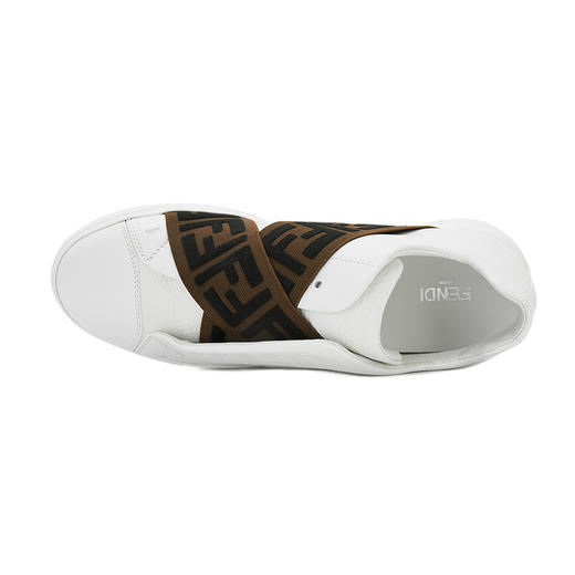 FENDI 芬迪 男士牛皮FF标老花织物时尚休闲鞋板鞋小白鞋 7E1198A5JP 商品图4