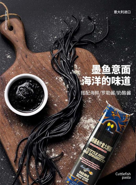 【中欧班列精选2包】意大利莫利墨鱼汁面条 原装进口意粉通心粉家用商用方便速食墨鱼汁面条 500g/袋 商品图1
