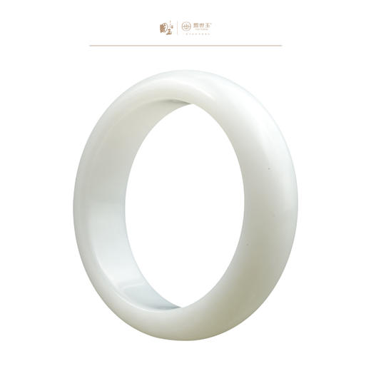 新疆国玉盟世玉和田玉糖羊脂玉手镯58.5圈口【带证书·顺丰物流】 商品图0