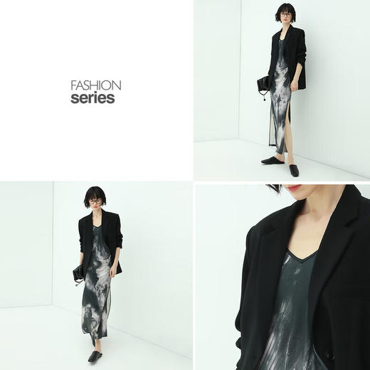 COCOBELLA简约休闲黑色廓形西装女25新款通勤正装西服外套SI57B 商品图2