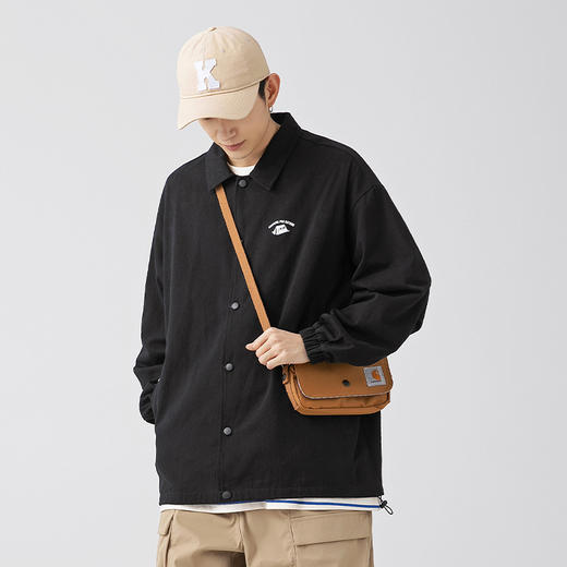 「三款配色」韩路日系男装 潮牌教练夹克男春季款纯棉情侣户外印花工装外套上衣 商品图2