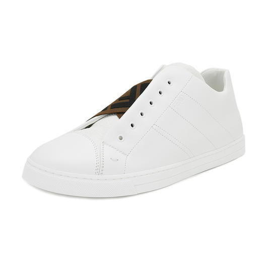 FENDI 芬迪 男士牛皮FF标老花织物时尚休闲鞋板鞋小白鞋 7E1198A5JP 商品图1