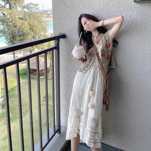 <曾小咸推荐> 法式初恋长裙女夏季新款海边度假风马甲吊带连衣裙两件套 商品图0