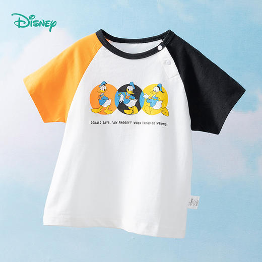 【商场同款】迪士尼童装儿童短袖T恤夏季清爽洋气中大童宝唐老鸭卡通纯棉上衣 商品图1