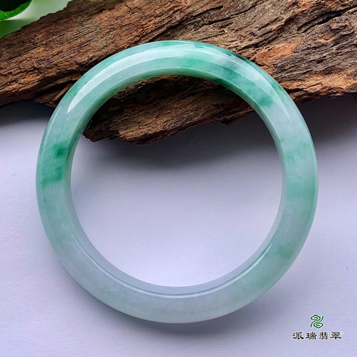 派瑞翡翠 翡翠手镯 糯种 飘花 商品图3