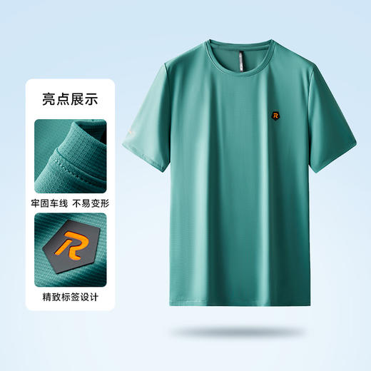 【新款DK】大依优型大码速干圆领短袖T恤夏季加肥加大肥佬休闲商务宽松透气弹力男装上衣 商品图3