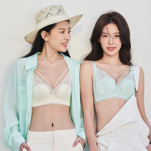 都市丽人聚拢升杯内衣BC薄3/4杯蕾丝文胸四排软钢圈YB32C8 商品图6