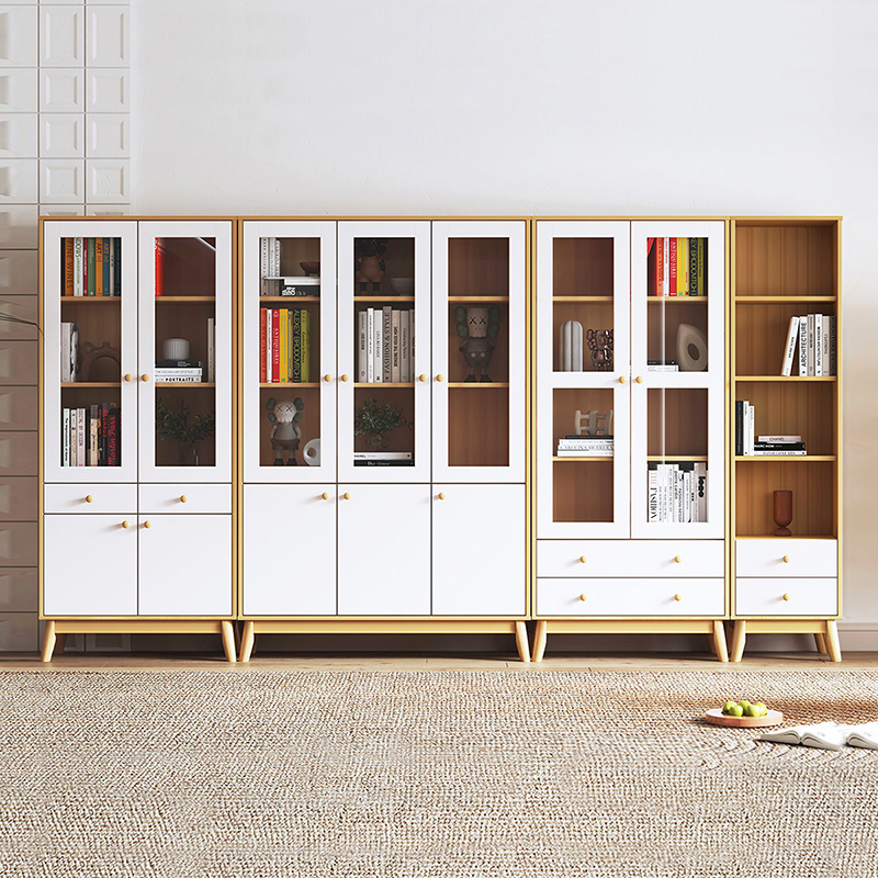 喜梦宝书柜拼色时尚家居储物柜置物柜客厅带亚克力展示柜 奥斯陆