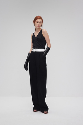 胸部褶皱泳衣式背心