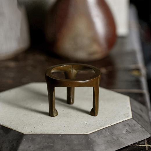 青铜制品 铜茶壶盖置盖托  多款可选  复古壶盖架茶托搁置茶配件 商品图6