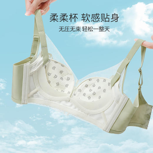雅黛丽内衣女小胸聚拢显大蕾丝文胸无钢圈收副乳防下垂胸罩 商品图7