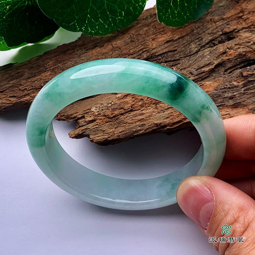 派瑞翡翠 翡翠手镯 糯种 飘花 商品图4