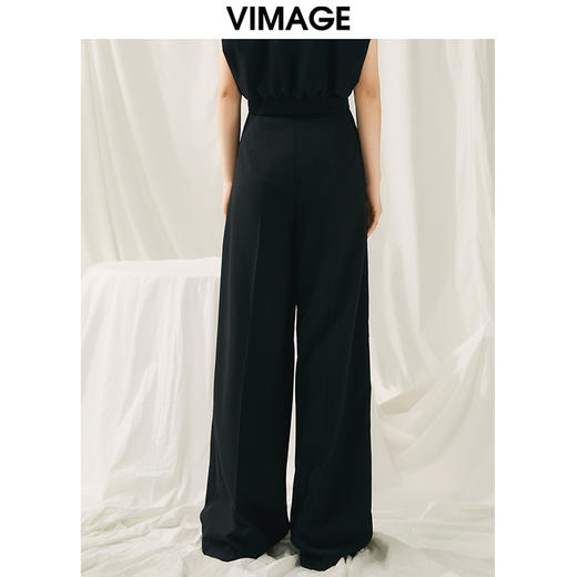 VIMAGE纬漫纪春季新款宽松休闲简约气质阔腿裤V1905509 商品图3
