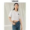 VIMAGE纬漫纪夏季新款时尚百搭打底舒适圆领印花短款T恤女V1902502 商品缩略图3