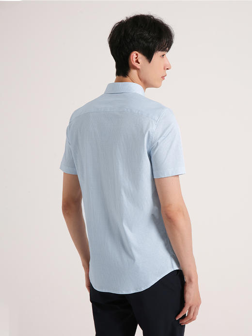 callisto蓝色全棉方点印花短袖衬衫 SSTSS199C 商品图2