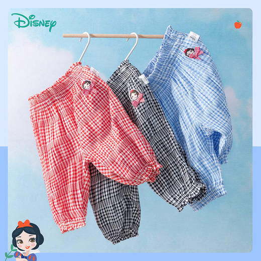 【商城同款】迪斯尼童装女童夏季清爽七分裤中大童女宝宝甜美公主格纹透气短裤 商品图4