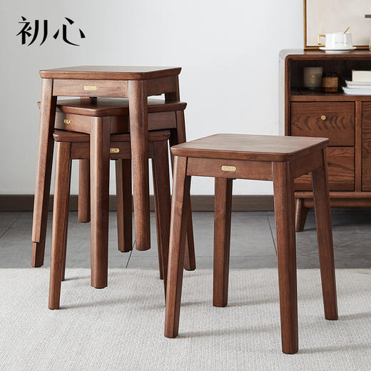 初心| 实木厚实方凳加厚款免安装 商品图0