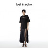 lost in echo设计师品牌简约百搭宽松圆领网纱蕾丝拼接设计T恤女 商品缩略图4