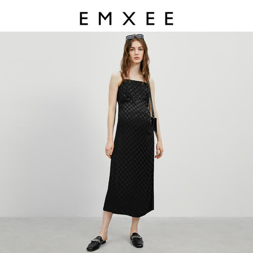 嫚熙孕妇装棋盘格设计吊带中长裙孕期外穿时尚洋气时髦连衣裙春夏 商品图0