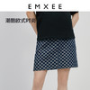 嫚熙孕妇半身裙时尚修身棋盘格设计牛仔短A裙孕期外穿裙春夏新款 商品缩略图3