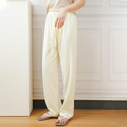 Avann肌理感高腰直筒拖地裤 商品图9