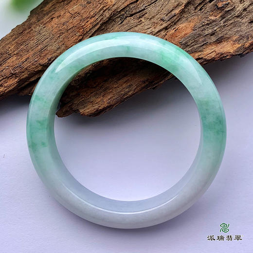 派瑞翡翠 翡翠手镯 糯种 飘花 商品图3