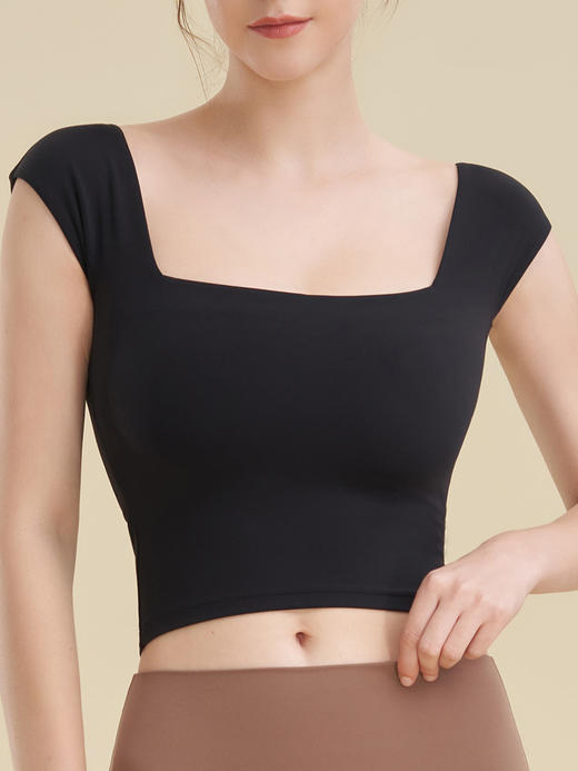 【带胸垫】方领晚礼服式文胸运动内衣裸感LULU瑜伽背心女BAM 000 MZ07 商品图3