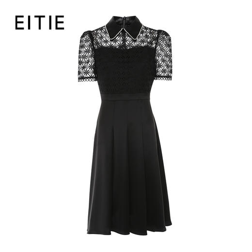 EITIE爱特爱夏季新款洋气镂空蕾丝显瘦收腰A裙摆连衣裙7407104 商品图5